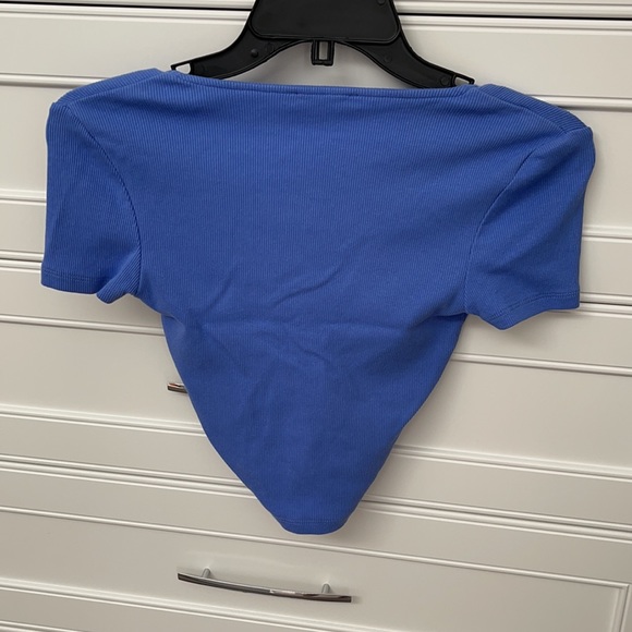 Zara blue ruched crop top - Picture 6 of 6